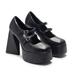 Zeba Black Platform Heels