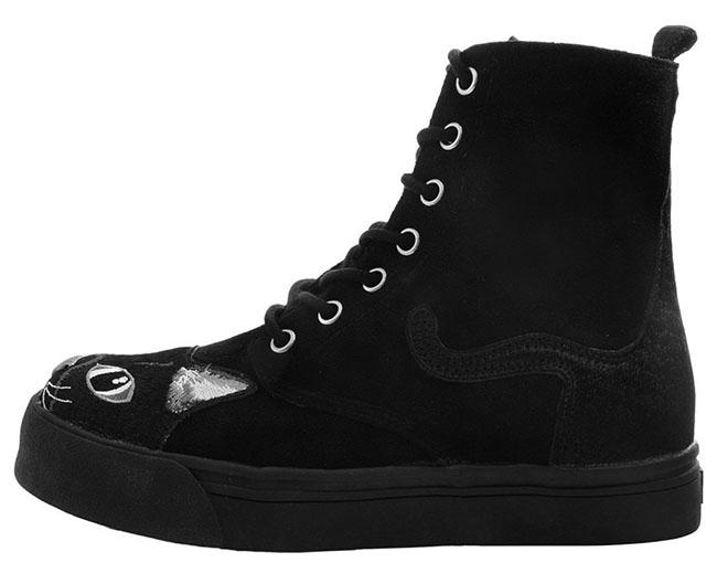 TUK-A9345L Faux Suede Embroidered Kitty Sneaker Boot | Buy Sexy Shoes ...
