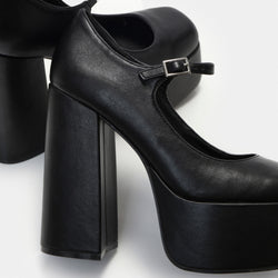 Darkbloom Black Platform Heels