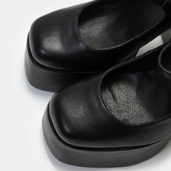 Darkbloom Black Platform Heels