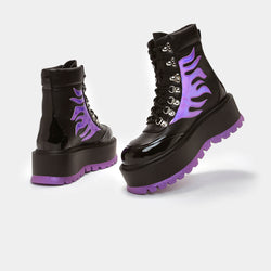 Helios Purple Hologram Flame Boots